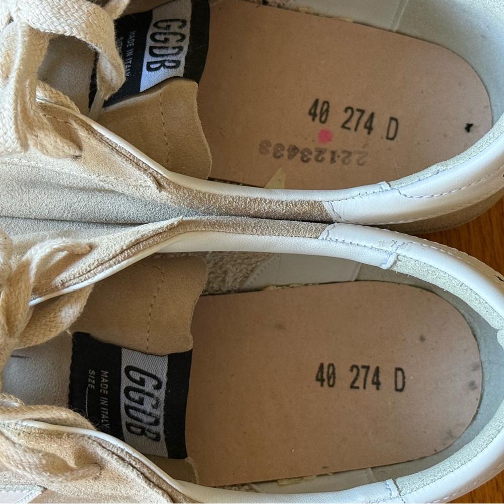 Golden Goose superstar suede white and beige sneakers size 40 - Picture 10 of 12